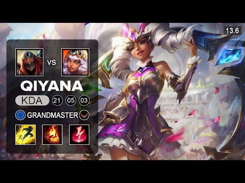 Qiyana vs Zed Mid - EUW Grandmaster - Patch 13.6 Season 13
