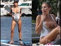 Sexy Model Khloe Terae Keeping Balance On Paddleboard