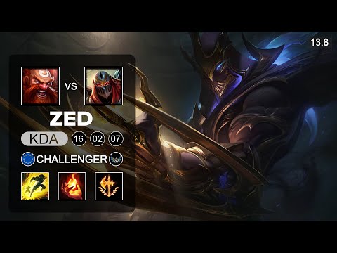 Zed vs Gragas Mid - EUW Challenger - Patch 13.8 Season 13