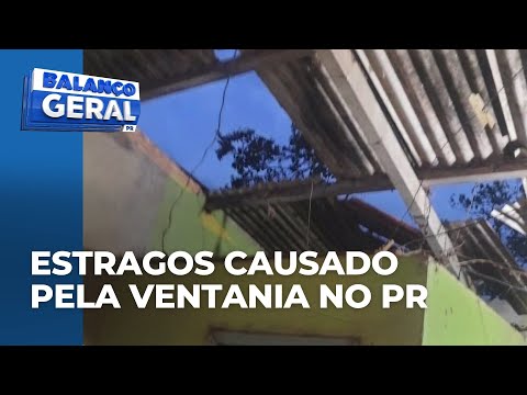 Ventania causa estragos no distrito de Luiciana, no PR