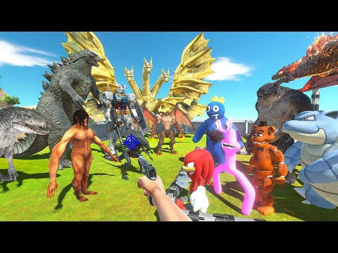 FPS Avatar Rescues Rainbow Friends and Fights Ghidorah,Godzilla - Animal Revolt Battle Simulator