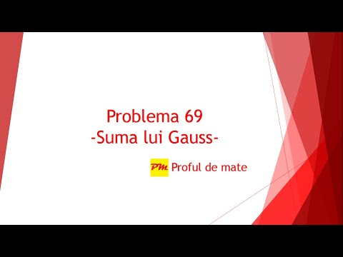 Problema 69: Suma lui Gauss #profuldemate #matematica #scoala #online