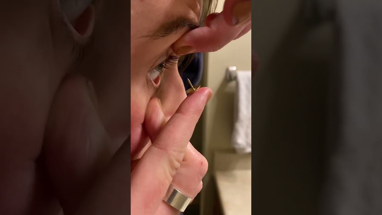 Thumbtacks instead of contacts prank