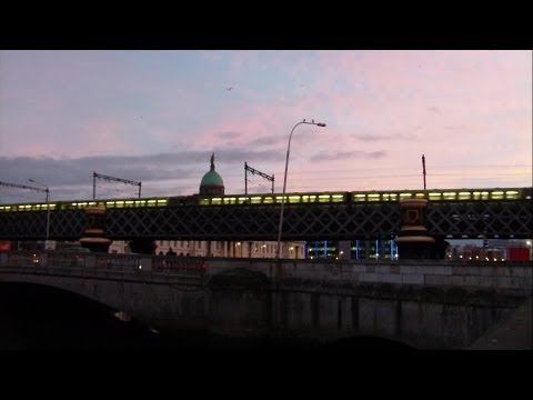 IE 8300 Class Dart Train crossing the River Liffey in Dublin