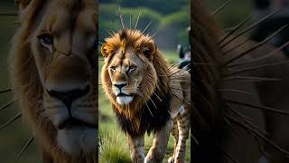 The lion is full of spikes #animals #video #viralvideo