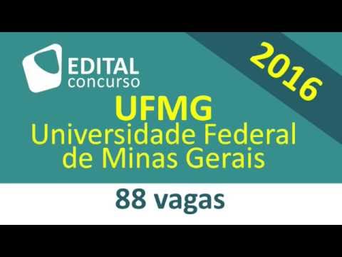 Edital Concurso UFMG 2016 - Universidade Federal de Minas Gerais