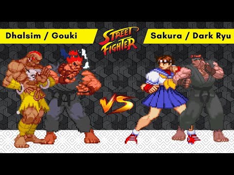 Dhalsim Gouki vs Sakura Dark Ryu Fight | 🔥 Street Fighter 2 💥 #streetfighter #streetfighter2