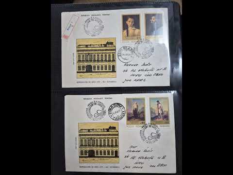 Video produs: Album filatelic cu etui, plicuri FDC Prima Zi a Emisiunii Romania / Posta Romana, perioada 1960-1990