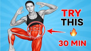 Do This 30-Min Standing Workout to Burn Stubborn Belly Fat Fast | Flat Stomach, Waist & Abs at Home