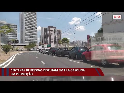 Centenas de pessoas disputam em fila gasolina em promocão 14 10 2021