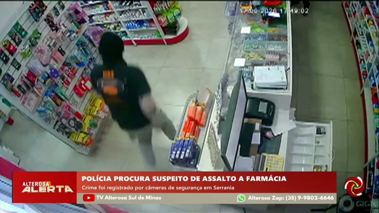 PM procura suspeito de assalto  farmácia em Serrania