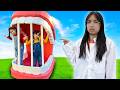 Wendy the Dentist vs Candy: Eva & Maddie Learn about Healthy Teeth