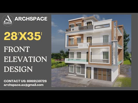 28'x35' 3d house design I front view Architect I Planner I Interior Designer I Landscape I Engineer