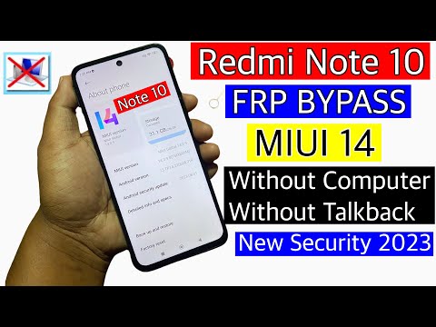 Redmi Note 10 Frp Bypass Miui 14/Unlock google account lock without pc | All miui 14 frp bypass