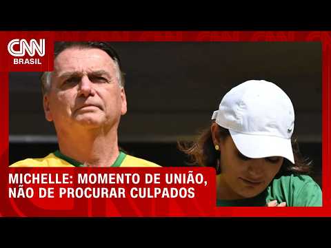 Michelle chama Jair de “líder” e diz que ele defende “momento de união” | BASTIDORES CNN