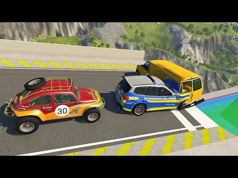 Side Impact Crashes At High Speed (Vehicles Fall Into Green Slime Pool) - BeamNG drive Side Impact