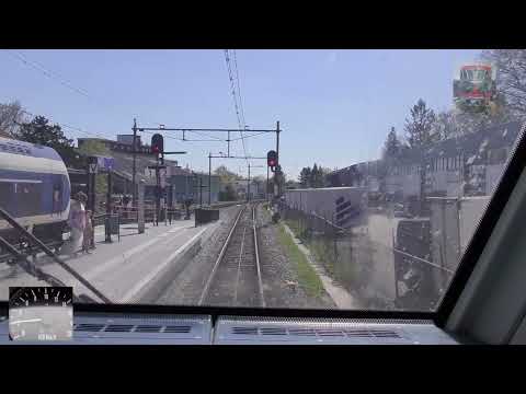 Ride with the train driver from Utrecht to Baarn. (with speedometer)