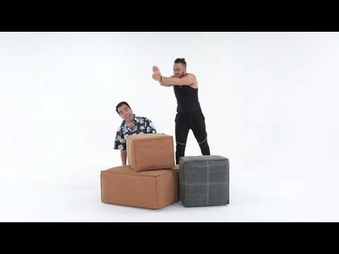 Brody Boho Square Pouf Video 1