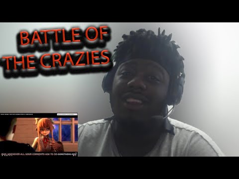A CRAZY BATTLE! | Baldi vs. Monika - Video Game Rap Battle [DDLC vs. Baldi's Basics] | REACTION!