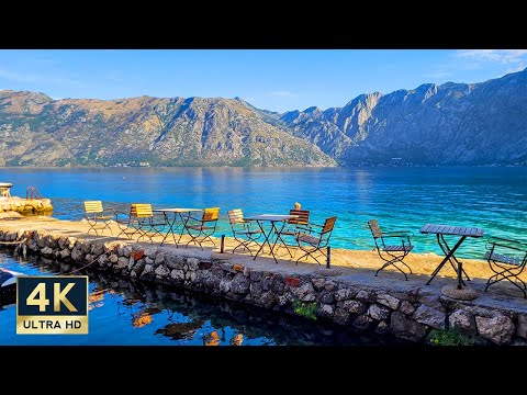 Prcanj Montenegro 🇲🇪 Excursão a pé 4K pela Baía de Kotor 2023