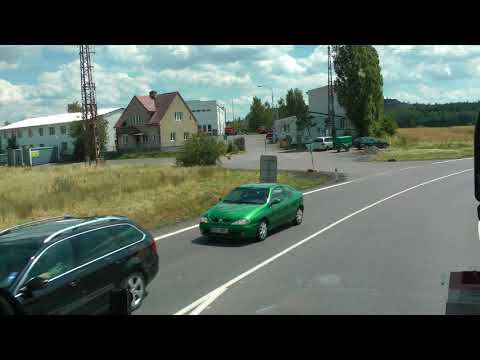driver view Czech Motorway D4 south from Prague to construction zone (2 of 2)