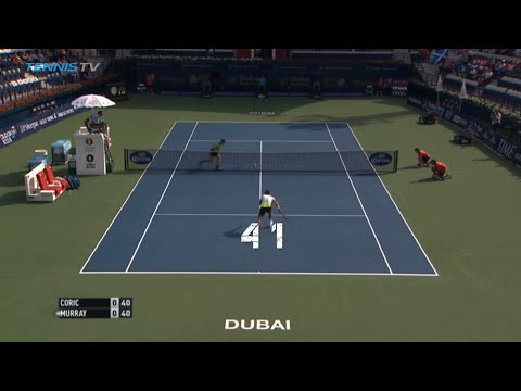 Long rally "41 shot" Andy Murray vs Borna Coric