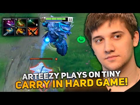 Arteezy plays on Tiny carry in Hard Game!