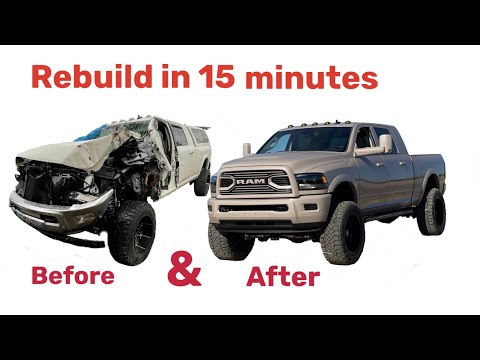 Thumbnail for Rebuilding a destroyed 2017 Ram in 15 minutes