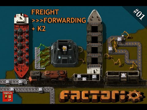 Factorio K2 + Freight Forwarding #01 – Insel 🌎 - Forschung & Bänder richtung Bahn