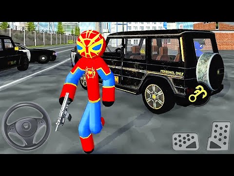 Police Car Chase Cop Simulator - Spider Stickman Rope hero 2022 - Best Android GamePlay