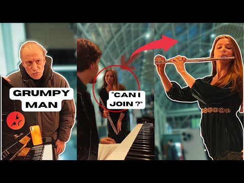 Girl plays the FLUTE and old man is shocked 😳
