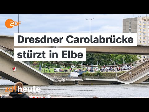 Video Thumbnail: Dresdner geschockt: Carolabrücke über der Elbe eingestürzt