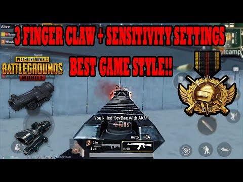 4 F!   inger Claw Handcam Complete Sensitivity No Recoil Pubg - pubg mobile 3 !   fingers claw sensitivity settings best game style