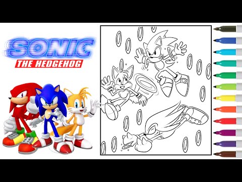 Sonic the Hedgehog Coloring Book Page | Sonic, Knuckles, & Tails | Sonic the Hedgehog 2