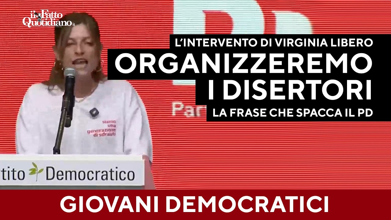"Organizzeremo i disertori", l'intervento della giovane dem Virginia Libero che spacca il Pd