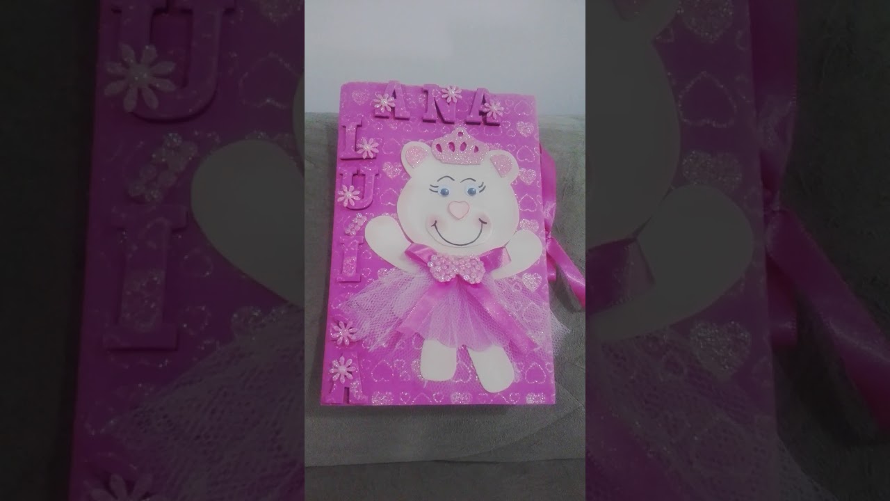 Capa para caderneta de vacinação em eva tema princesa ursinha