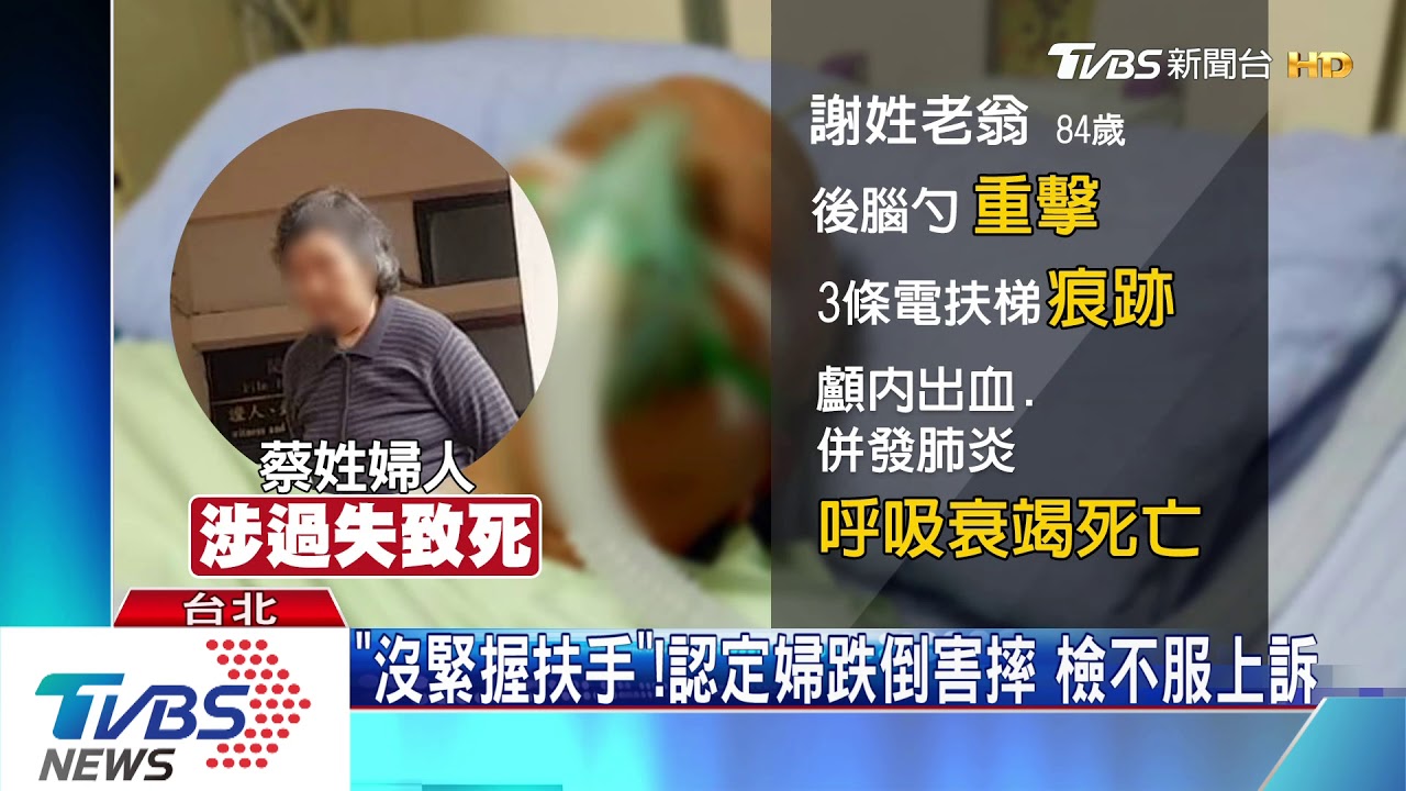 搭手扶梯跌倒!翁遭撞摔亡 婦挨告判無罪