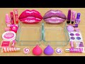 Pink Vs Purple Mixing Makeup Eyeshadow Into Slime ASMR