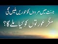 Jannat Mai Mard Ko Hoorein Milengi Magar Auraton Ko Kya Milega Dawate Islami Mufti Hassan Attari