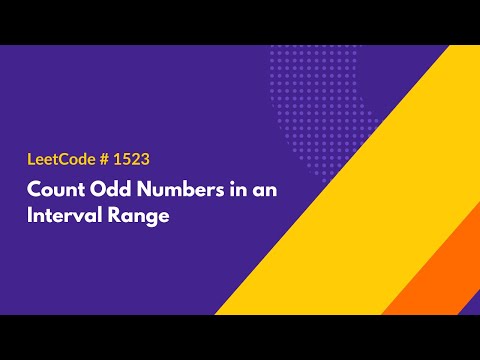 Count Odd Numbers in an Interval Range - LeetCode 1523 - Java Solution