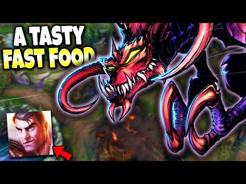 Tasty Fast FOODS decided to run for their life instead of playing 🔥 LoL Top Cho'Gath s11 Gameplay