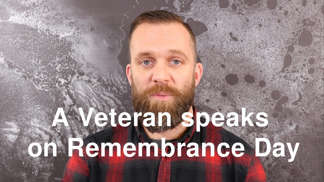 A Veteran speaks on Remembrance Day