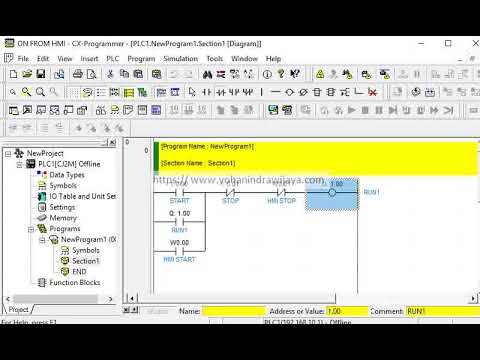 SIMULATOR PLC OMRON: SIMPLE RUN MOTOR FROM HMI