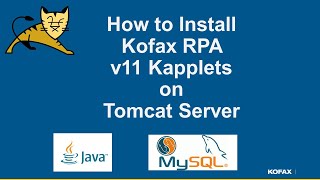 RPA: How to install Kofax v11 Kapplets on Tomcat