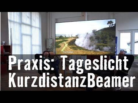 Beamer als TV Ersatz, Kurzdistanz Beamer mit Tageslichtleinwand