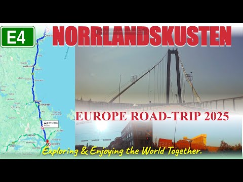 🇸🇪🎥🚘E4 NORRLANDSKUSTEN | Following the cost by Härnösand, Sundsvall, Hudiksvall, Gävle to Stockholm