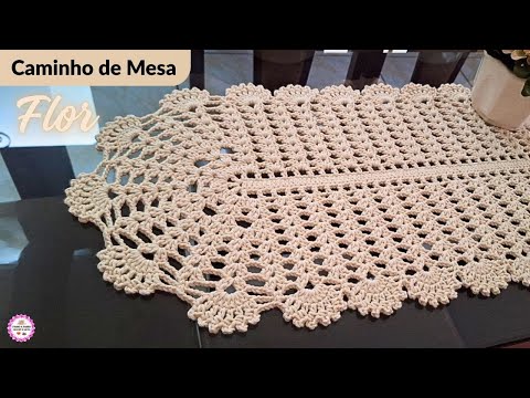 CAMINHO DE MESA FLOR DE CROCHÊ PASSO A PASSO/TRILHO DE MESA/CROCHET TABLE RUNNER STEP BY STEP