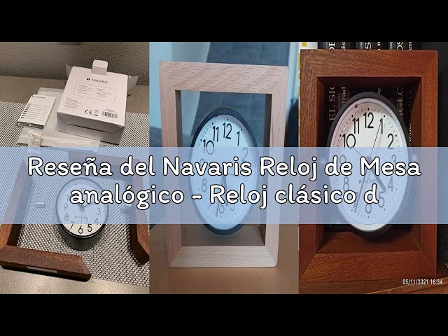 Vídeo relacionado con Navaris Reloj de Mesa analógico - Reloj clásico de Madera 11 CM - Decorativo para sobremesa mesilla de Noche salón - Diseño silencioso sin Ruido