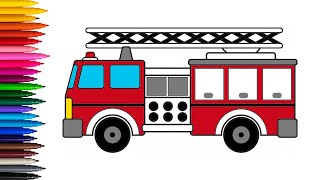 How to Draw Fire Truck 🚒 | Easy