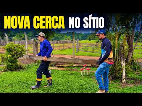 FINALIZANDO A NOVA CERCA DE ALAMBRADO SO SÍTIO